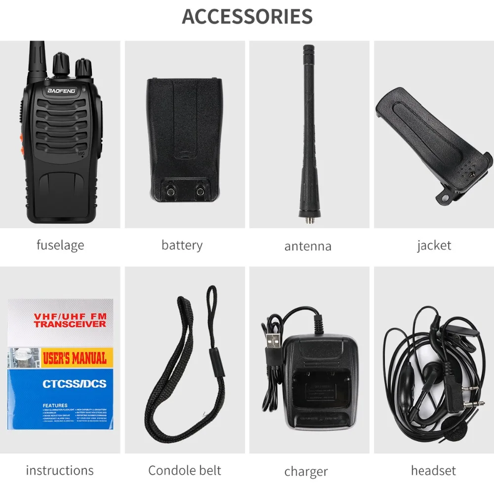 4 шт./лот BAOFENG BF-888S рация двухстороннее радио Baofeng 888s UHF 400-470MHz 16CH портативный трансивер с большим радиусом действия+ наушник