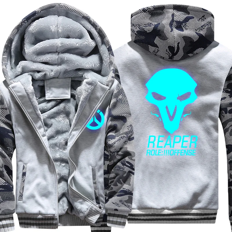 Мужские и женские толстовки размера США светящаяся Толстовка Genji для OW Reaper