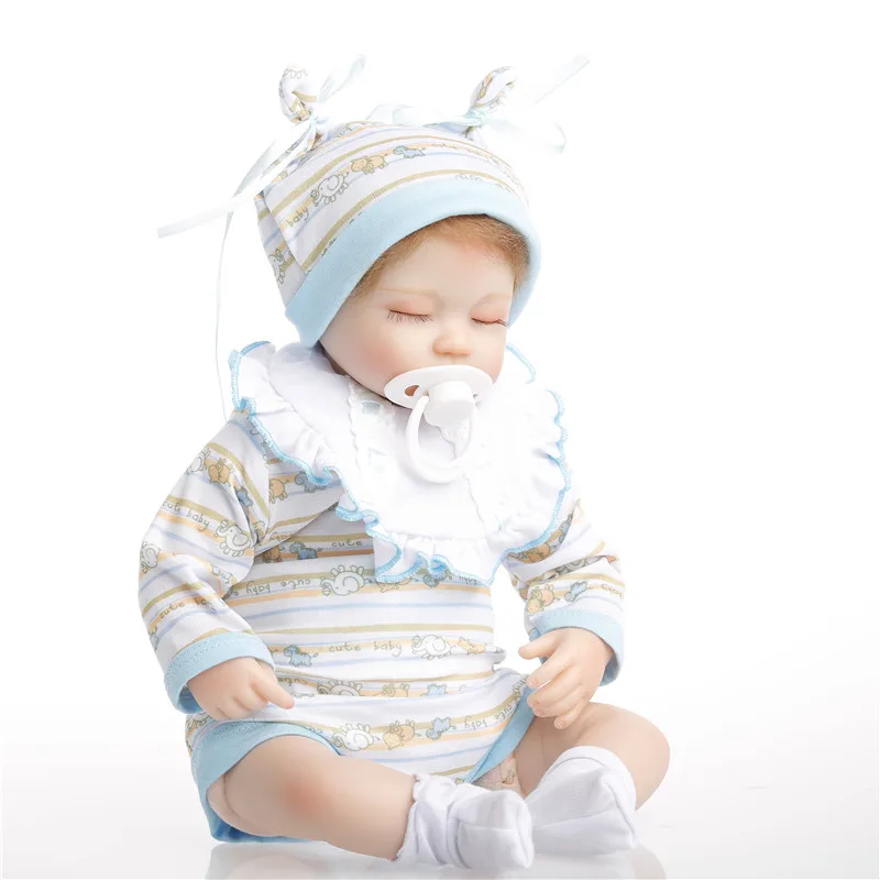SanyDoll 18 дюймов 45 см силиконовые куклы для новорожденных реалистичные детей