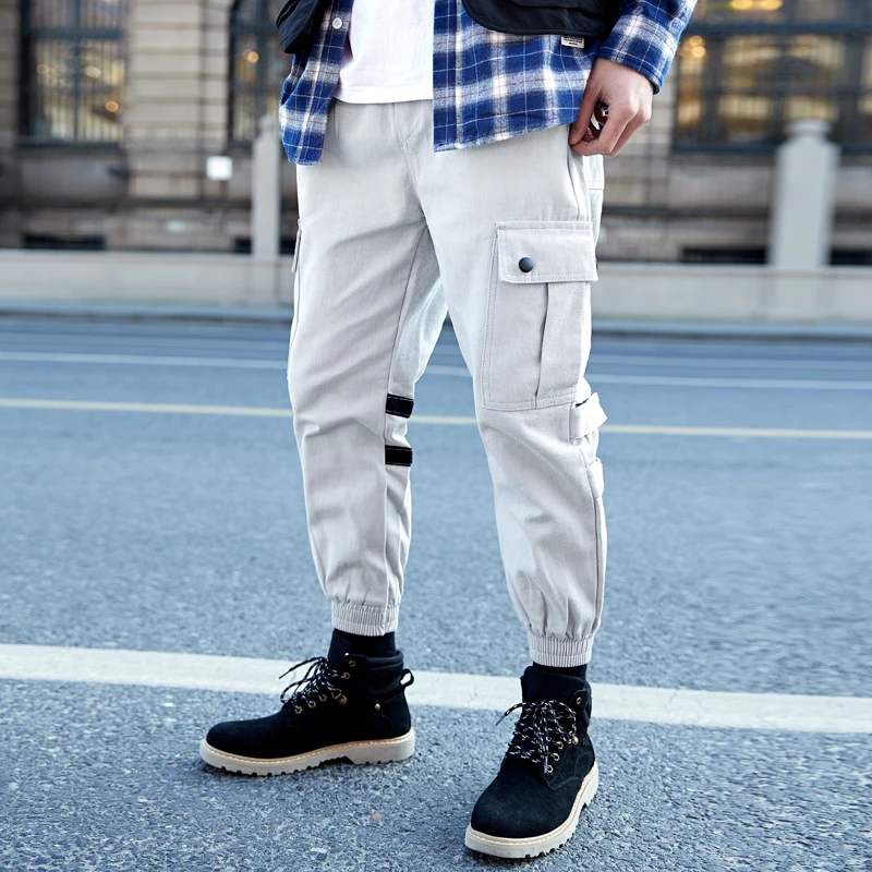 

2020 Hip Hop Men Pantalones Hombre High Street Casual Cargo Pants with Many Pockets Joggers Pants Streetwear Trousers Harajuku