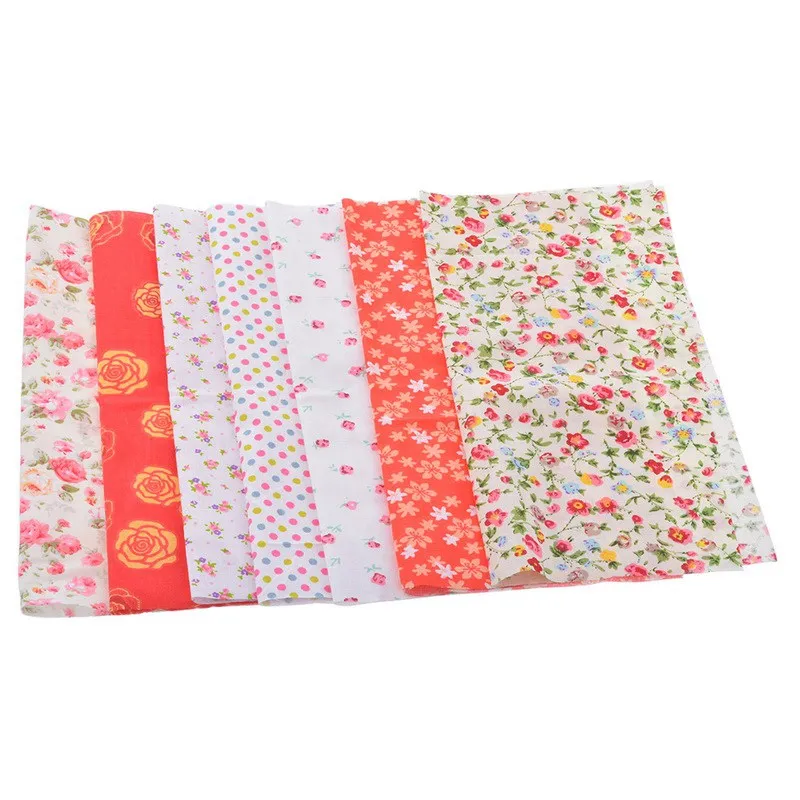 7PCs C 6/7/8 шт. фиолетовый хлопчатобумажная ткань DIY сделанное вручную украшение для дома материал для стеганых изделий дешевые ткани для Пэчворка Швейные 25x25 см - Цвет: 7PCs C
