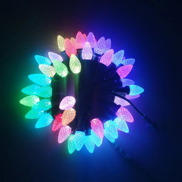 50 узлов Адресуемая RGB C9 DC12V WS2811 Светодиодная Рождественская Пиксельная