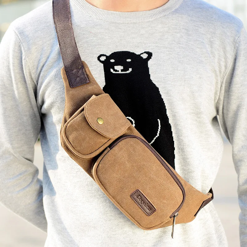Men Canvas Outdoor Trekking Waist Bag Athletic Sports And Jogging Active Hiking Climbing Bum Hip Chest | Спорт и развлечения