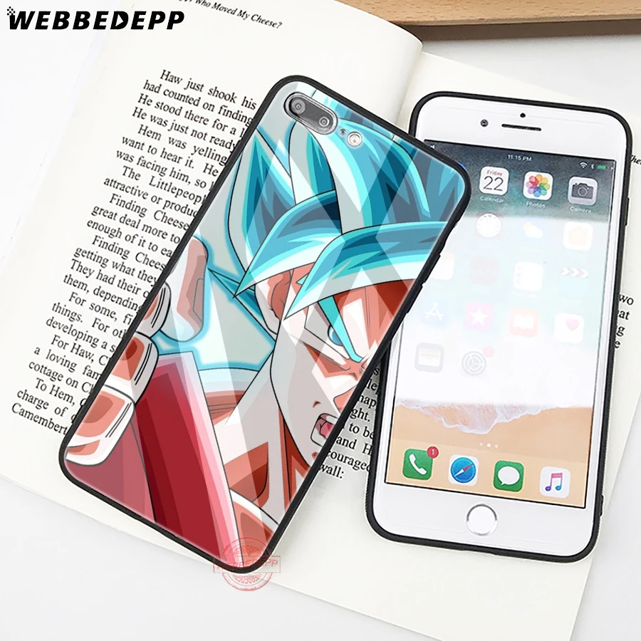 WEBBEDEPP dragon ball Z HD son goku Tempered Glass Phone Case for Apple iPhone XS Max XR X 8 7 6S Plus 5S SE Cover | Мобильные