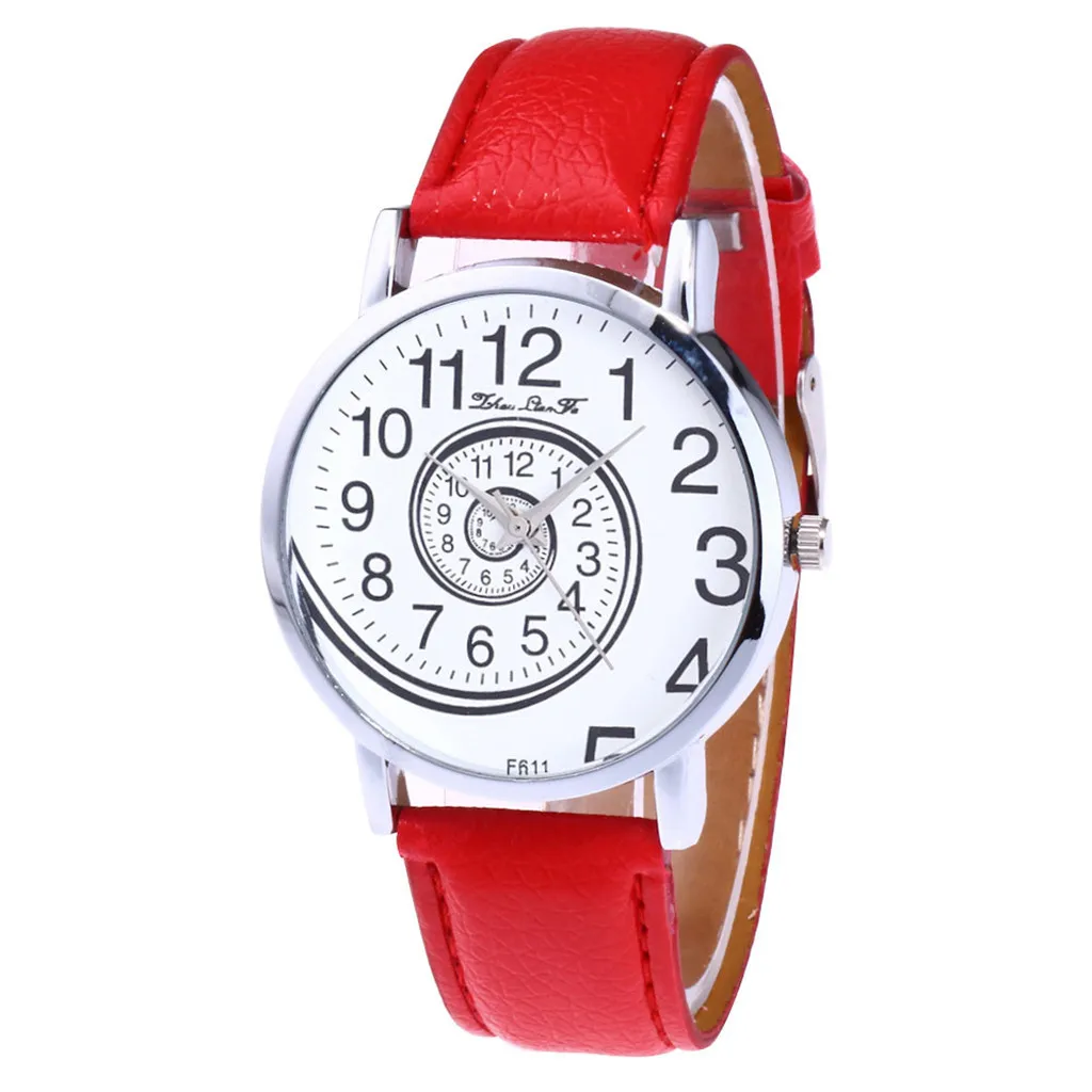 

luxury watch women leather Women's Fashion Casual Leather Strap Analog Quartz Round Watch free shipping #30
