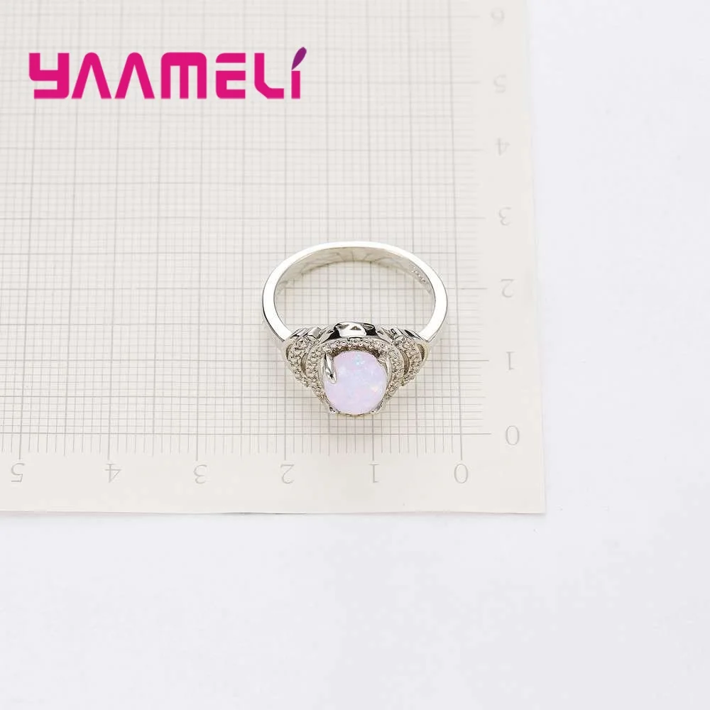 

Oval Opal Stone Rings For Women New Fashion Cubic Zirconia Color Vintage Ring Wedding Party Office Jewelry Gift