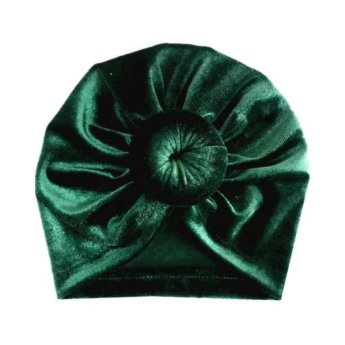 Dark Green Мягкие Детские носки с кружевами для маленьких девочек ободок для волос с бантом, головная повязка тюрбан Большой шаровой головкой-Обёрточная бумага бархатная шапка для От 1 до 6 лет - Цвет: Dark Green