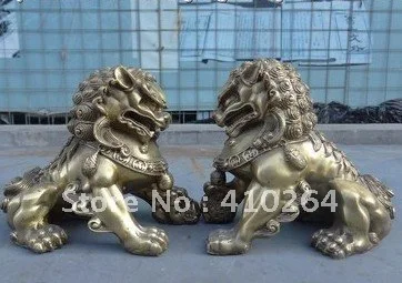 SCY [хорошая скидка] красивая чистая медь Китай JiXiang Богатство Собака Фу мужчины