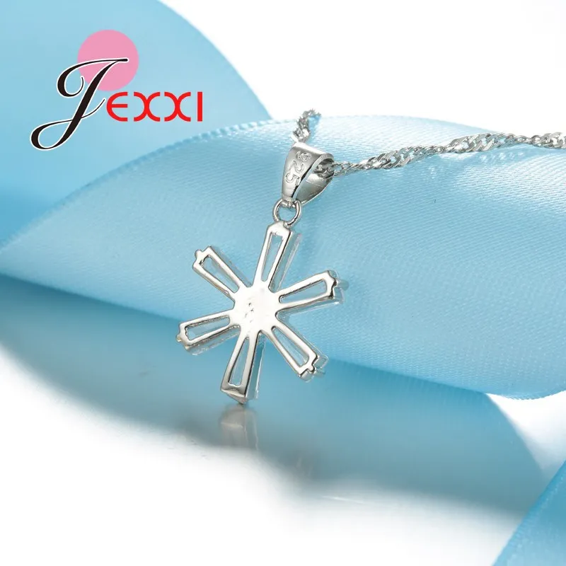 

Fashion Design 925 Sterling Silver Cubic Zircon Crystal Pendant Necklace Earring Bridal Jewelry Sets For Women Wedding