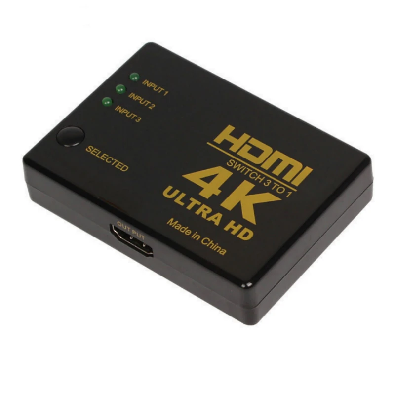 Мини HDMI усилитель переключатель 3 порта 4 к* 2 к коммутатор сплиттер коробка Ultra HD для DVD HDTV