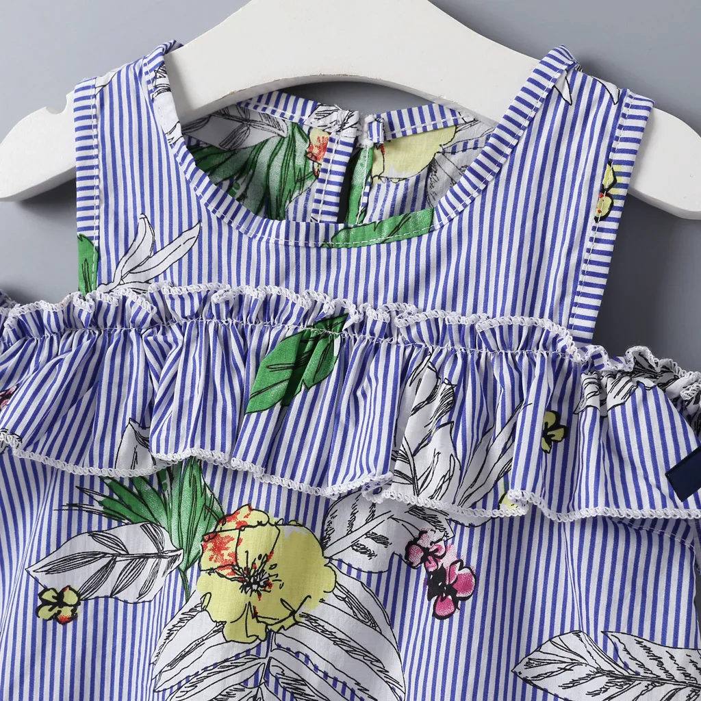 Новинка 2019 года Летние платья для девочек с бахромой и летящими рукавами милые