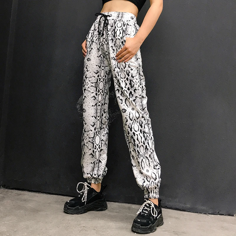 Женские брюки со змеиным принтом Weekeep уличные брюки-карандаш с высокой талией и