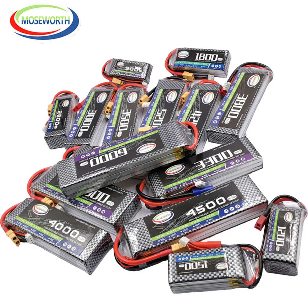 Нано RC LiPo Батарея 3S 11,1 V 1800 2600 3000 3500 4000 4500 5000 мА/ч, 30C 40C 60C для RC вертолет Мультикоптер самолета
