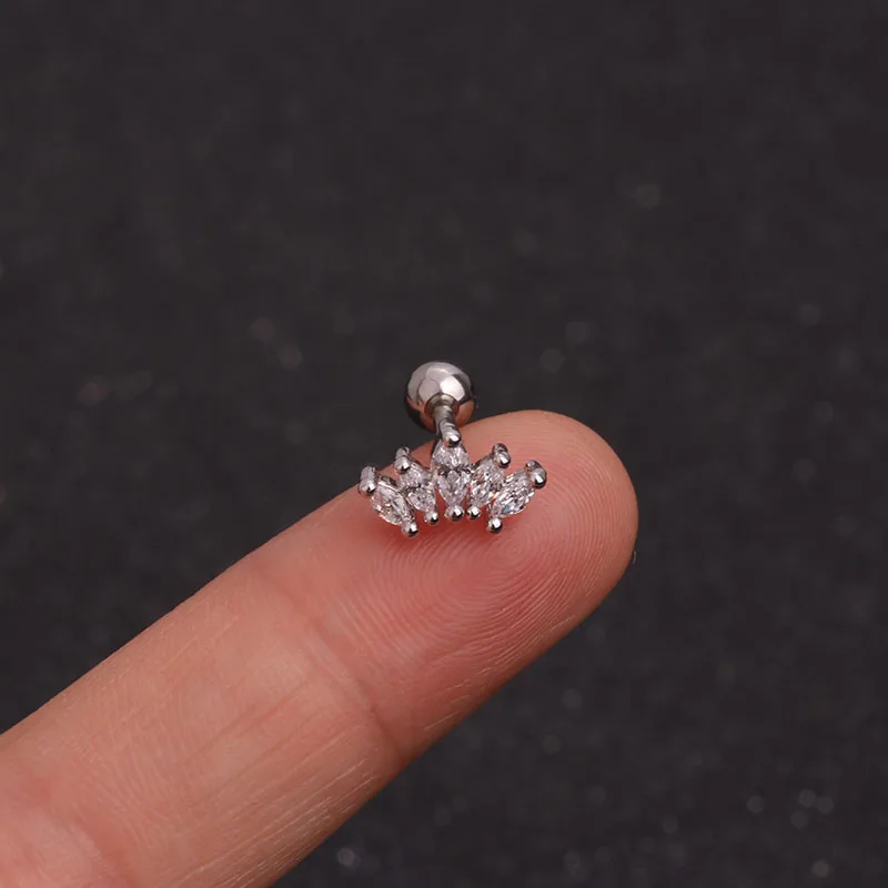 Feelgood Cz Корона Серьги Надеваемые На ушной хрящ завитка раковины Кристаллы серьги
