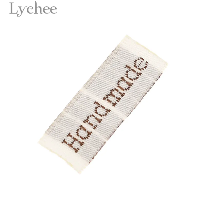 Lychee Life 50 шт. белые тканые этикетки ручной работы вышивка букв моющиеся бирки