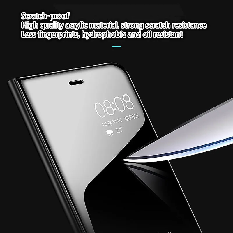 Умный зеркальный флип-чехол для телефона для Xiaomi 8 8SE F1 A1 A2 Lite 5X Redmi 6 6X 6A 5 Plus 3 Note 5 5A 4X Clear и изящным смотровым окошком