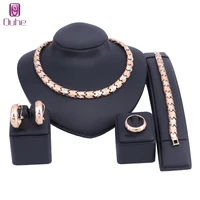fashion dubai jewelry sets for women african beads jewelry set gold color nigerian costume jewellery necklace earring ring