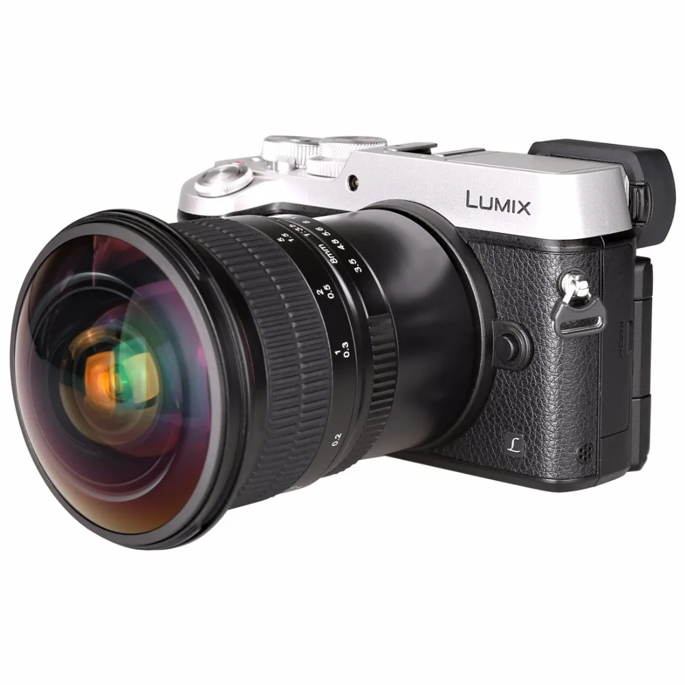 Meike 8 мм f3.5 объектив рыбий глаз APS C/полная Рамка для Panasonic Olympus Micro M4/3 крепление E M1 Mark
