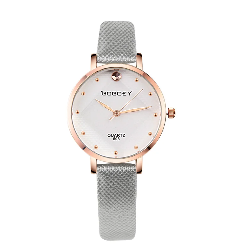 Женские часы Gogoey роскошные с бриллиантом розовое золото кожа 2019 | Наручные