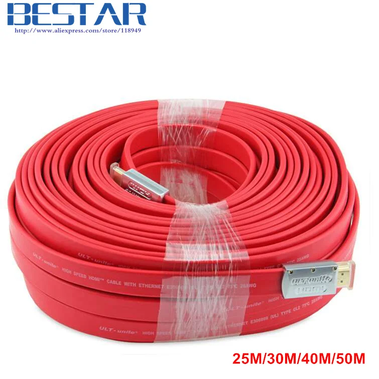 Плоский длинный кабель HDMI 2 0 инженерный Папа папа 25 м 30 40 50 4 к * сертифицированный