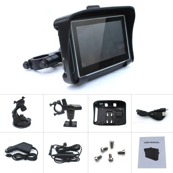 GPS навигатор для мотоцикла и автомобиля 4 3 дюйма IP67 8G Bluetooth|motorcycle gps navigation|motorcycle