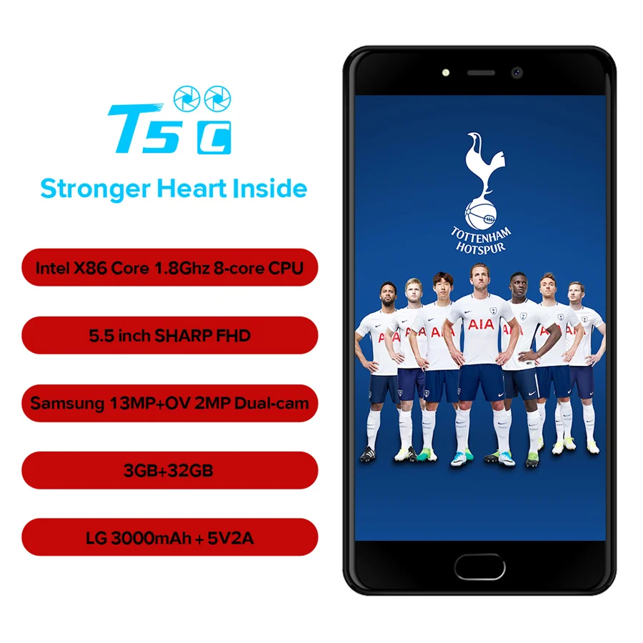 Оригинал Leagoo T5C 3 ГБ ОЗУ 32 Гб ПЗУ Android 7 0 SC9853 четыре ядра 5 дюймов FHD 13 МП две камеры
