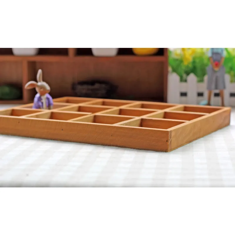 Винтажный поднос для хранения настольных ремесел деревянные цветочные горшки