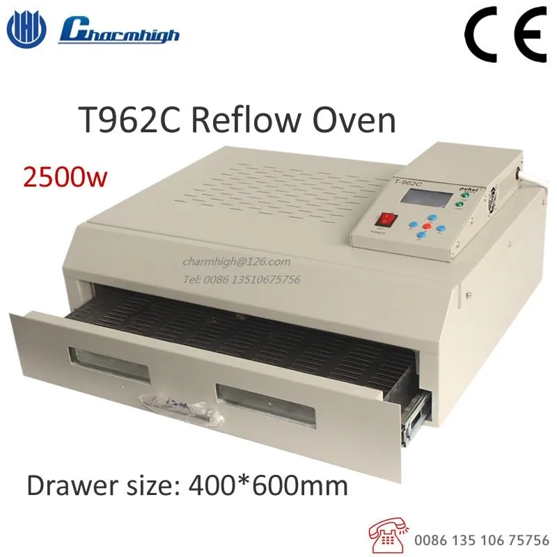 PUHUI T962C печь оплавления 600*400 мм 2500 Вт Инфракрасный IC НАГРЕВАТЕЛЬ T-962C BGA SMD SMT пайки сварки Sation 110 В 220 В