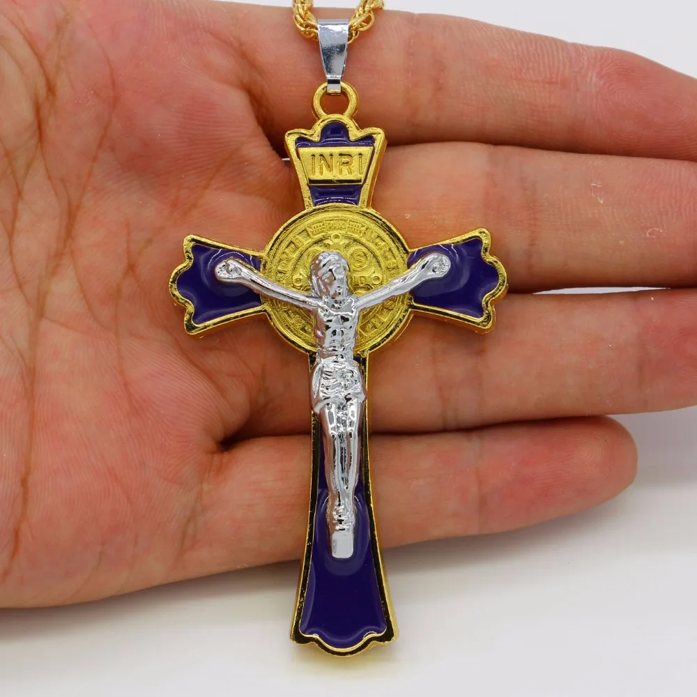 Adixyn INRI синий камень фотоэлемент для женщин двухцветный Золотой/Серебряный цвет