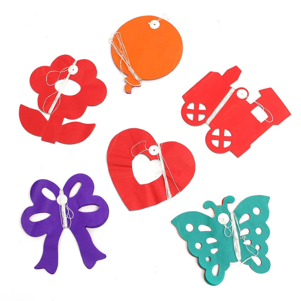 Разноцветное сердце любовь баннер бумажные вечерние гирлянды День Святого