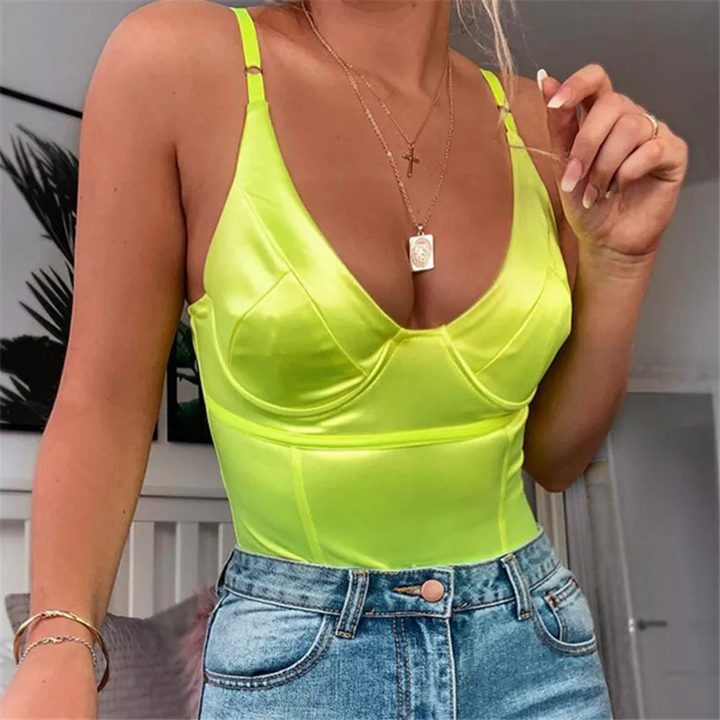 Женское Кружевное боди на бретельках с V образным вырезом|Майки| |