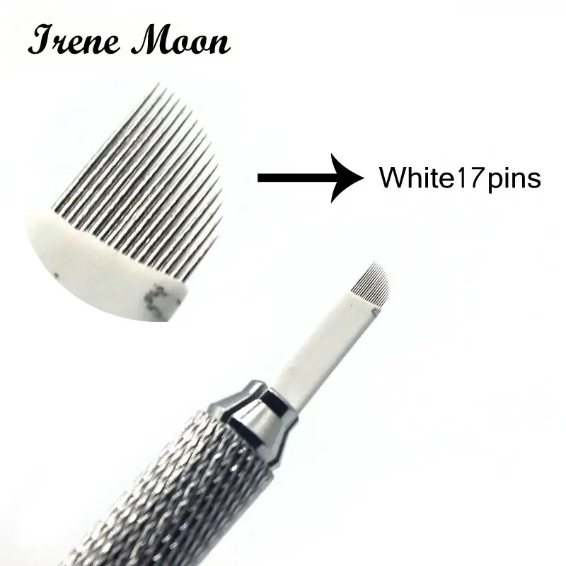 10 шт. микроблейдинг иглы конические 17 штифтов ручная линия бровей Иглы