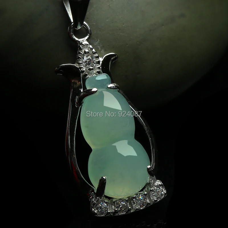 Подлинный Кулон Из бирманского груза с воском из нефрита серебро 925 пробы |