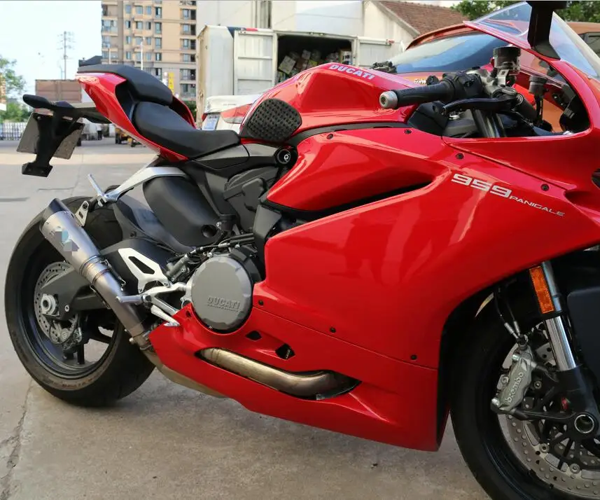 MOKALI титановый сплав утечки углерода выхлопной мото rcycle для Ducati 959 escapes для Ducati echappement мото Глушитель со средней трубой