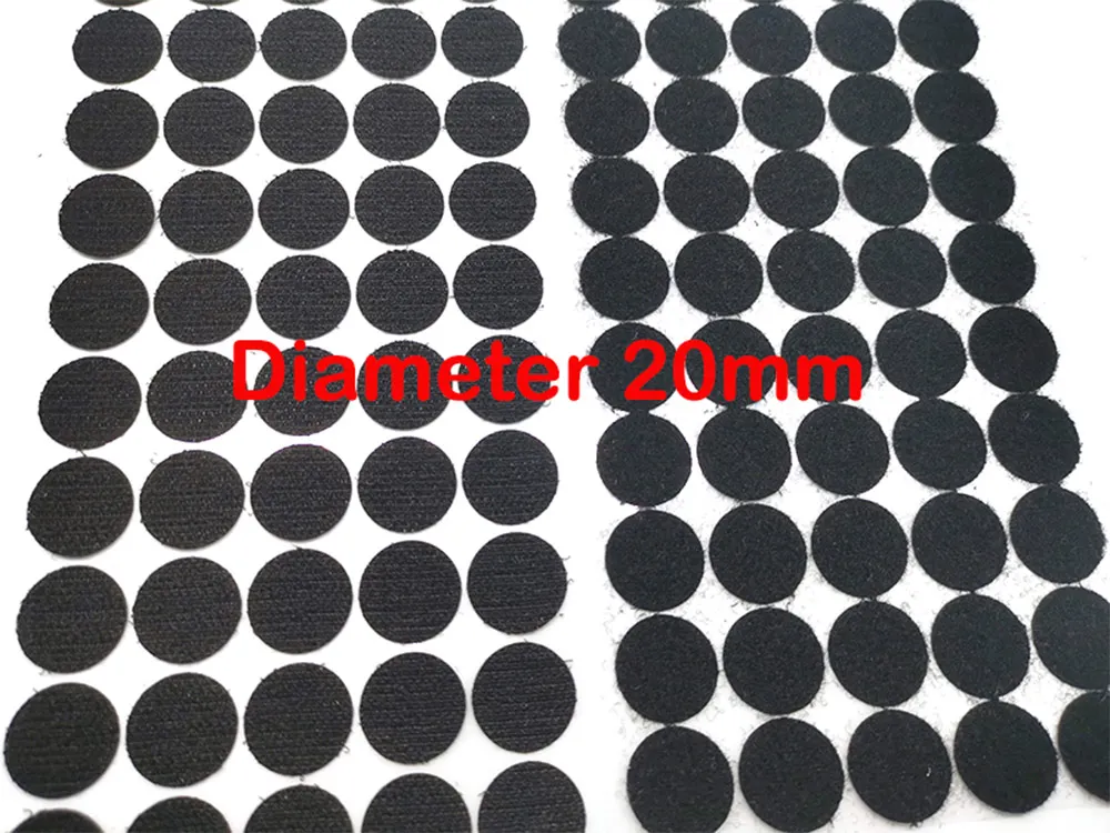 black 20mm 500pair 500 пар на клеевой основе с крючками и петлями сильная самоклеящаяся крепежная лента для монет в горошек Стикеры для DIY Швейные аксессуары 10/15/20/25/30 мм - Цвет: black 20mm 500pair