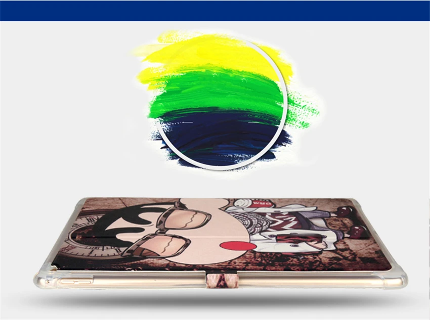 Для iPad Pro 12,9 из искусственной кожи чехол тонкий цветной принт Защитная подставка для Apple iPad Pro 12,9 ''умный планшет Fundas
