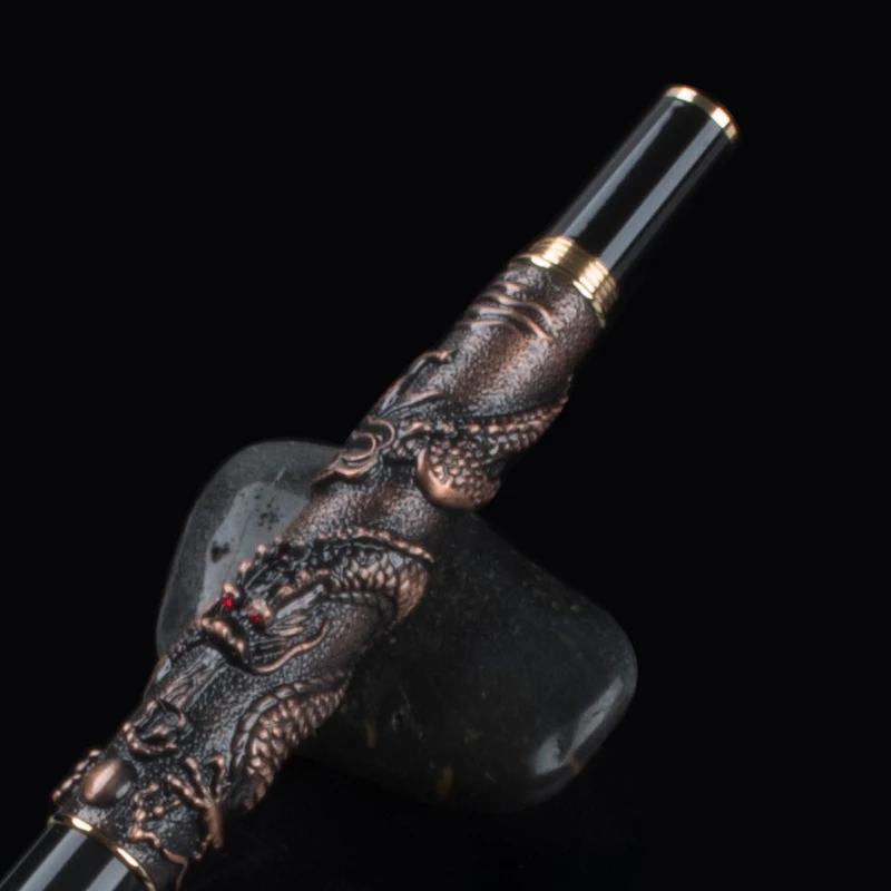Продвинутая шариковая ручка Jinhao Китайский дракон бронзовая Тяжелая подарочная ручка