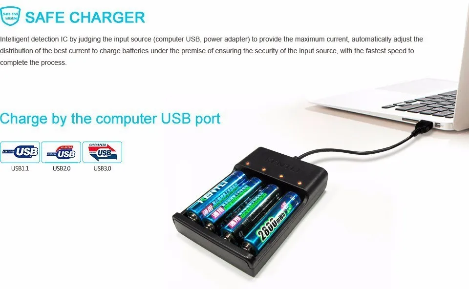 1 шт. USB зарядное устройство KENTLI 4 слота USB зарядное устройство для KENTLI 1,5 в AA литиевая аккумуляторная батарея