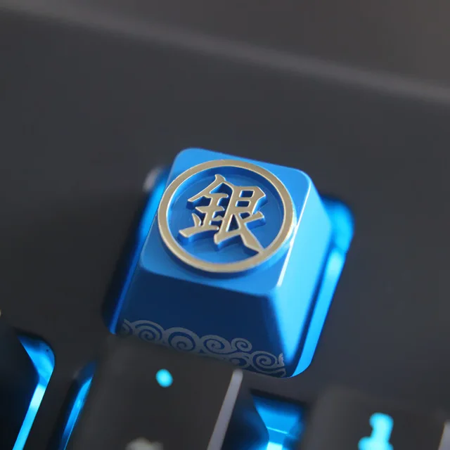 GINTAMA Blue 1 шт. аниме гинтама цинк-алюминиевый ключ колпачок механическая клавиатура колпачки для персонализации, для механической клавиатуры R4 высота DIY - Цвет: GINTAMA Blue