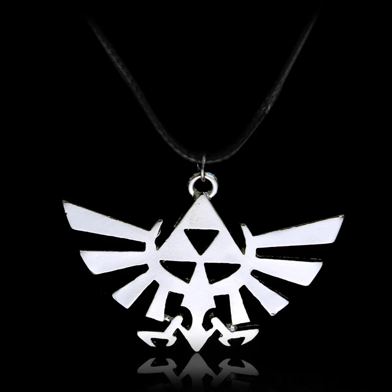 Аниме игра Легенда о Зельде ожерелье Triforce Посеребренная Подвеска в виде меча щит ожерелье Прямая поставка - Окраска металла: N429
