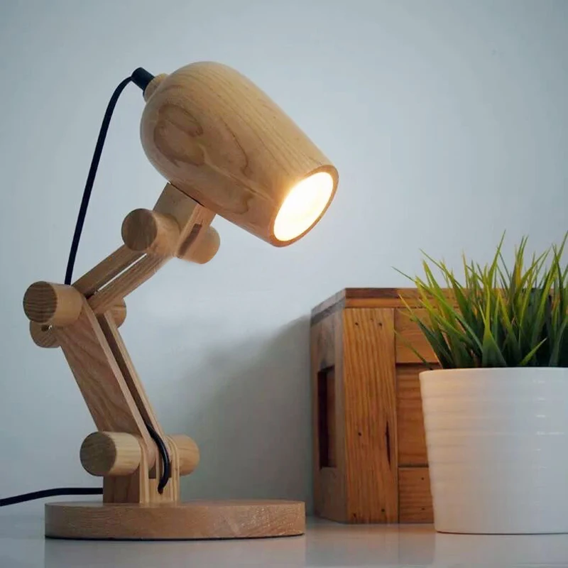 Деревянный Настольный светильник Horsten для гостиной спальни 110 240 В|wood table lamp|design