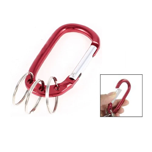 Авто Новый бордовый алюминиевый карабин клипса крюк w 3 Сплит Брелок|key ring|key ring