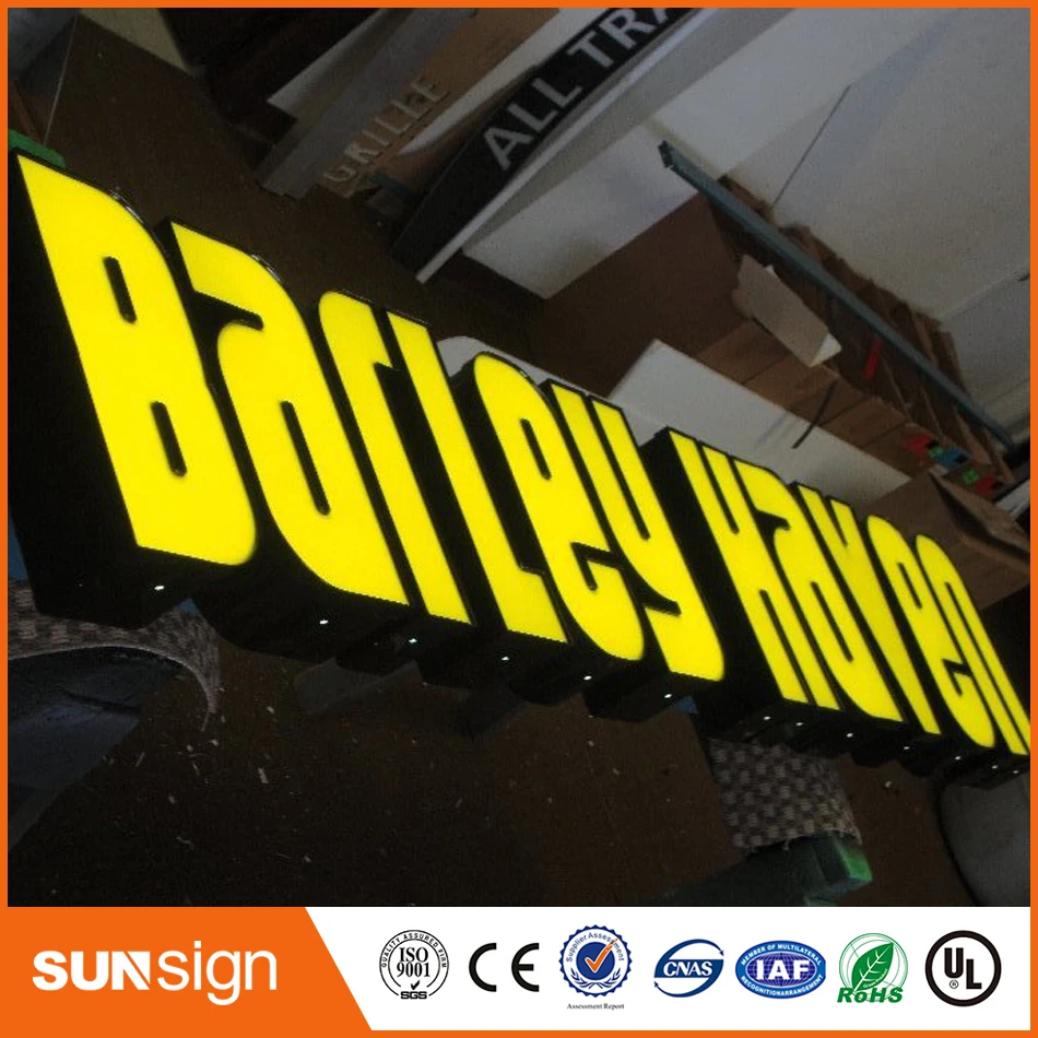 Acrylic Led light channel letters stainless steel letter shop sign