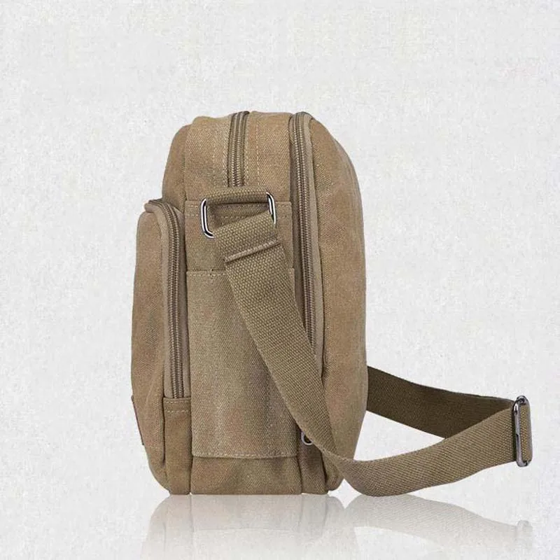 2021 New Multifunctional Men Crossbody Messenger Bags Canvas Vintage Casual Shoulder Bags Men's Travel Bags