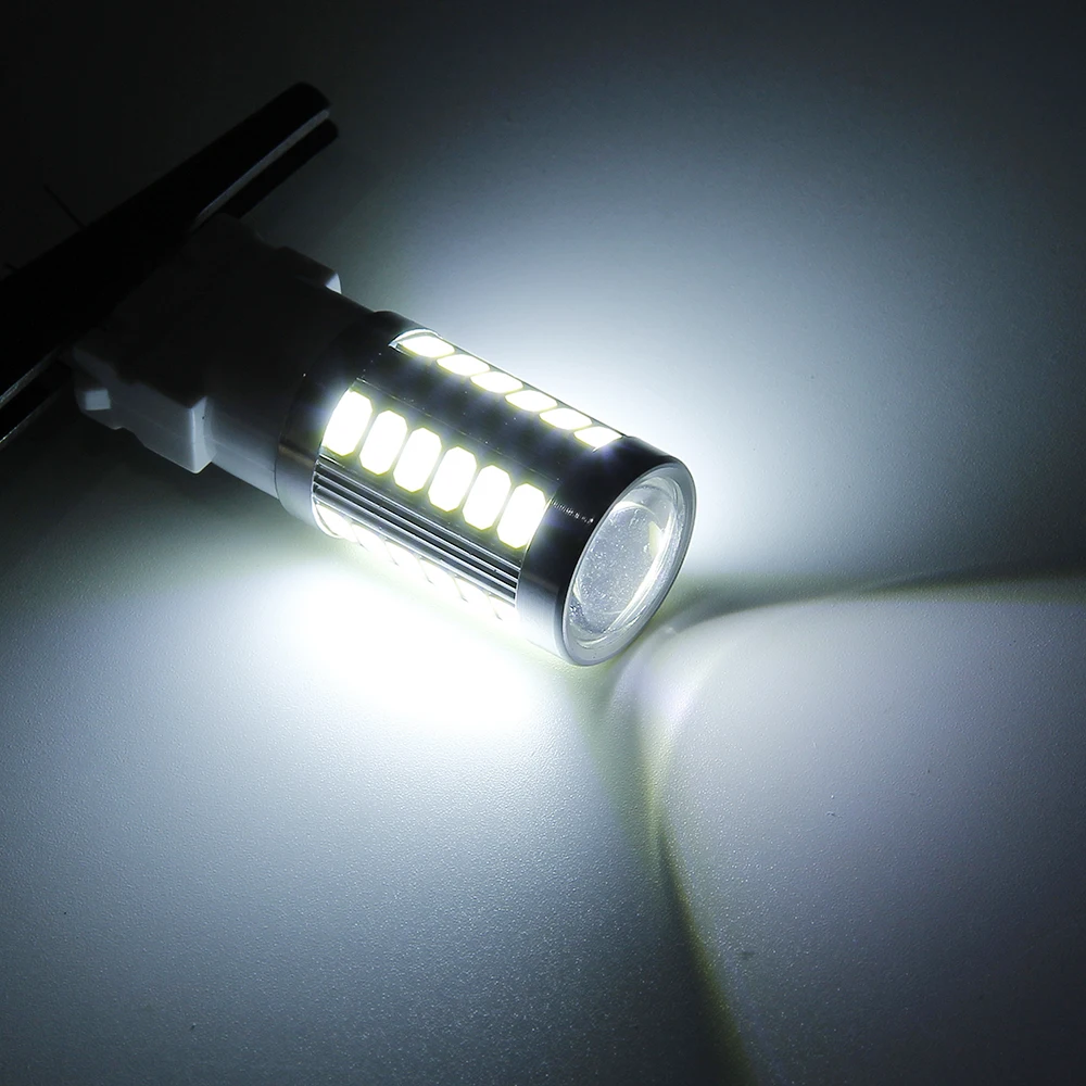 

1X High Quality 3157 3156 Super 16 SMD 5730 LED Turn Signal White P27W T25 Car bulbs White P27/7W Auto Light Source Lamp