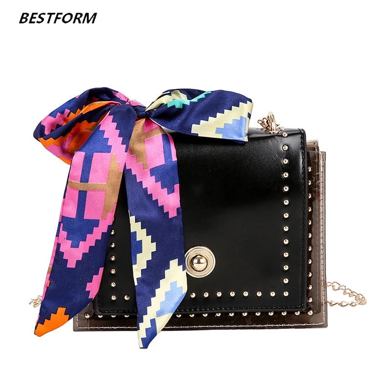 BESTFORM прозрачные гелевые сумки для женщин мини цепь роскошная женская сумка на