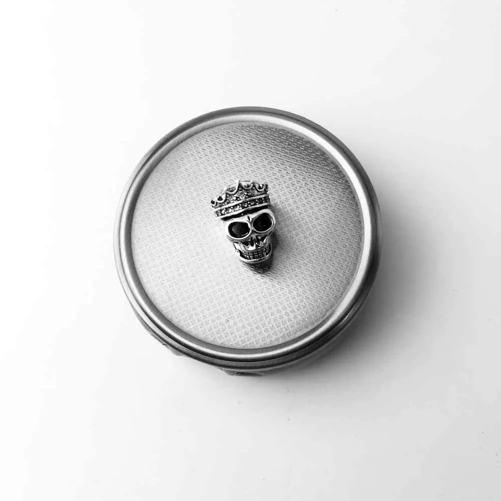 Череп королевы кармы бусины белый CZ СЕРЕБРЯНАЯ Мода DIY Изготовление скелета