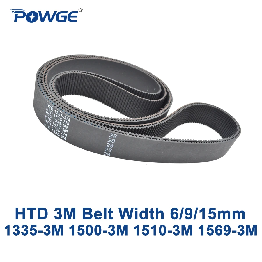 Ремень ГРМ POWGE HTD 3M C = 1335 1500 1530 1569 ширина 6/9/15 мм зубья 445 500 510 HTD3M синхронный 523 3M|3m timing