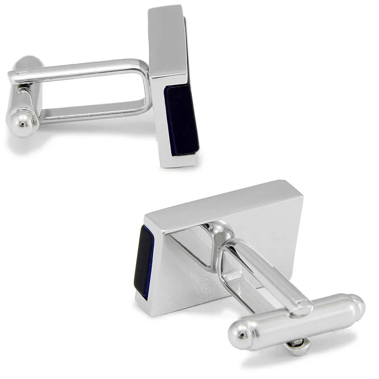 Спарта Искусственный Черный кошачий глаз камень запонки Прямоугольные Запонки