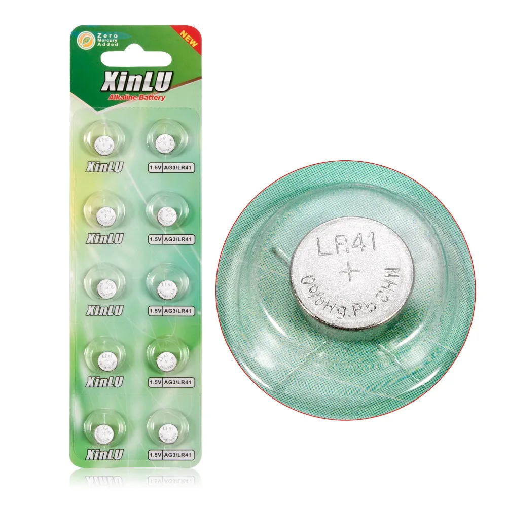 10 шт. кнопочные батарейки LR41 AG3 392A SR41SW 384 LR736 V3GA 192 1 55 в AG 3 XINLU|lr41 ag3|coin batterycell coin battery |